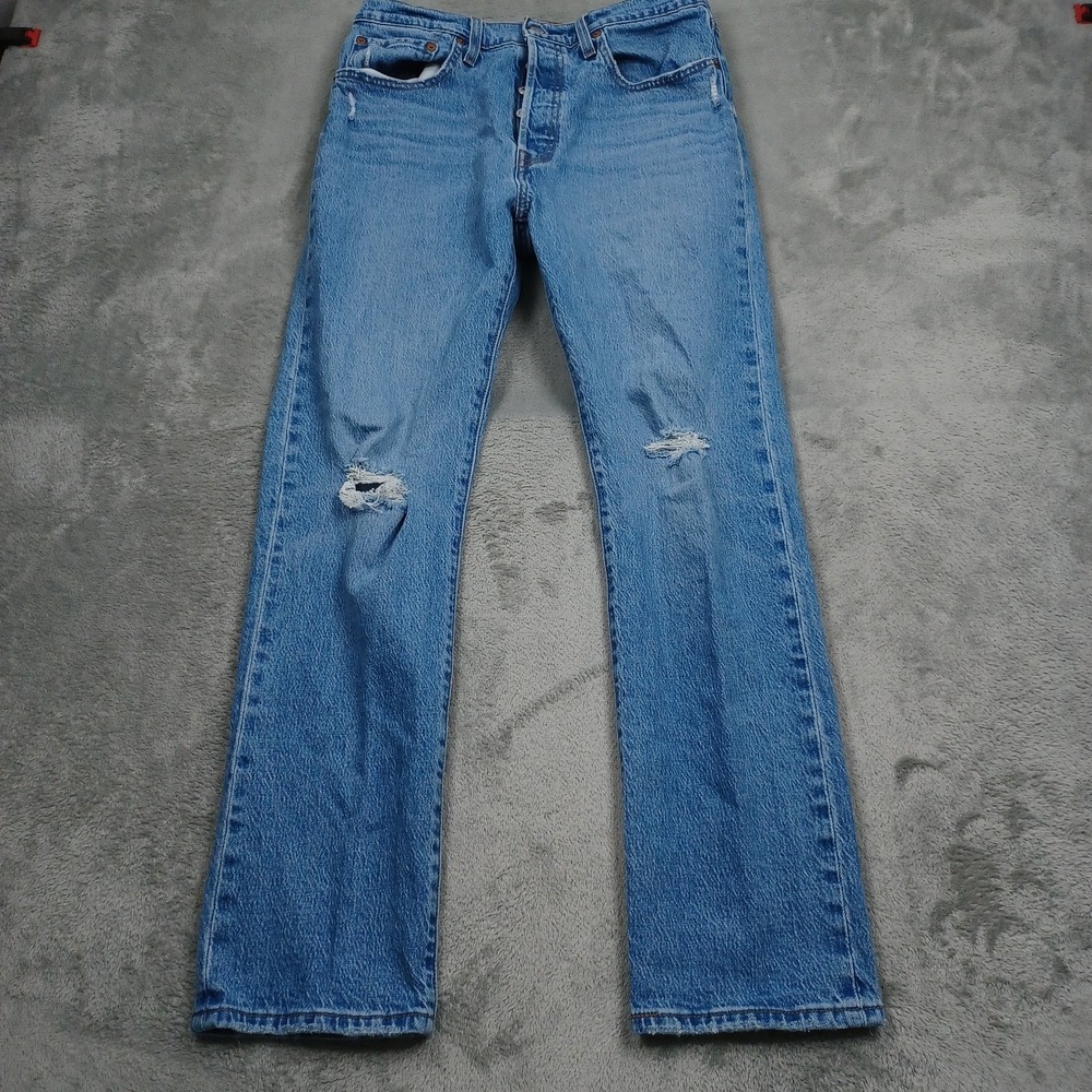 Levis 501 Jeans Womens 30 Blue Denim Straight Button Fly Modern Casual‎